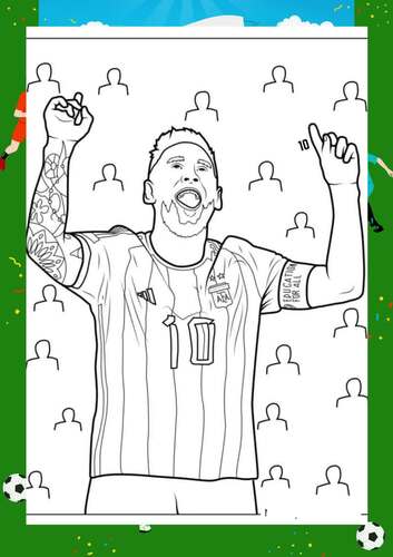 Coloring pages of lionel messicelebrate the legendary soccer star with artistic