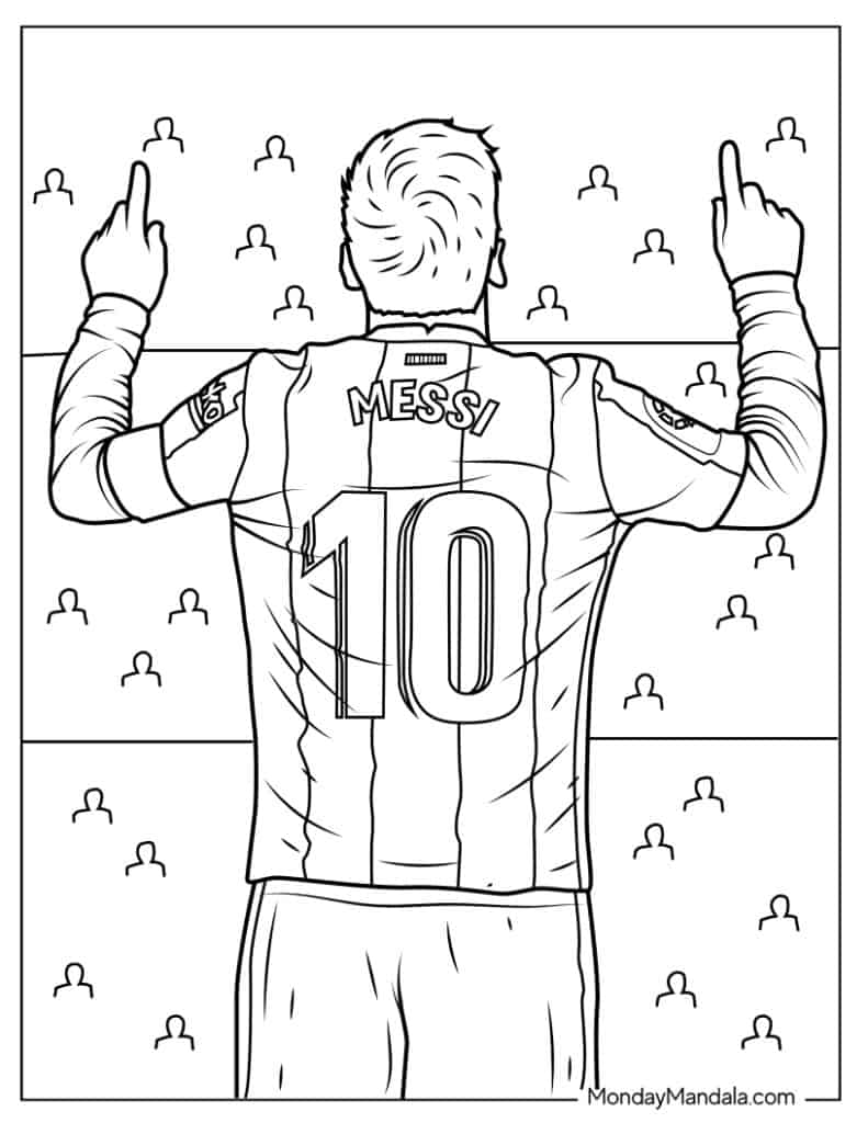 Lionel messi coloring pages free pdf printables