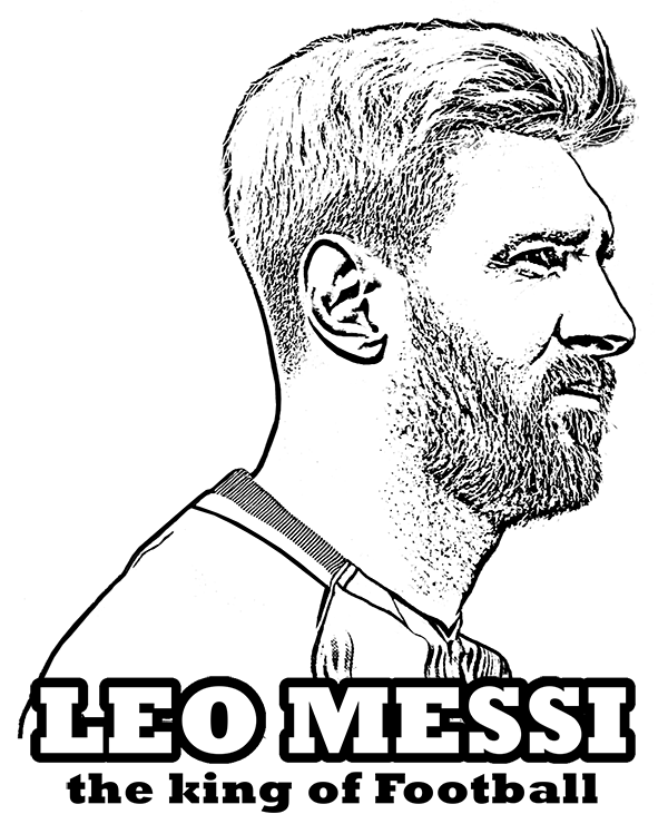 Lionel messi free coloring page for children fc barcelona