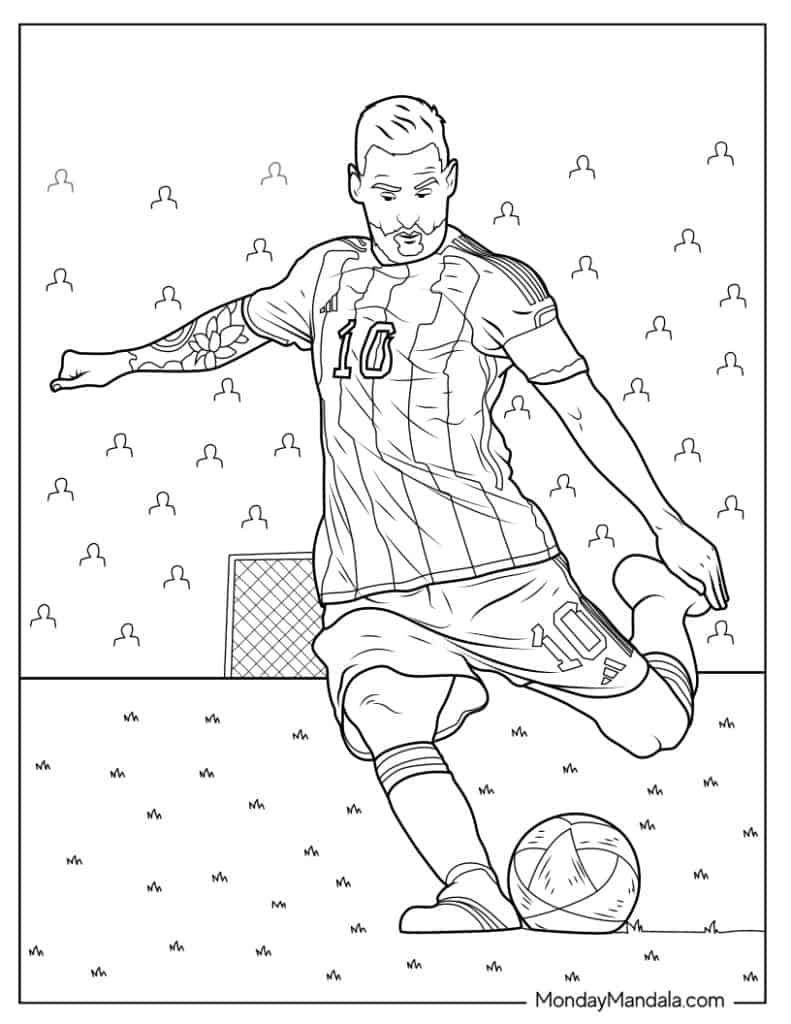 Lionel messi coloring pages free pdf printables