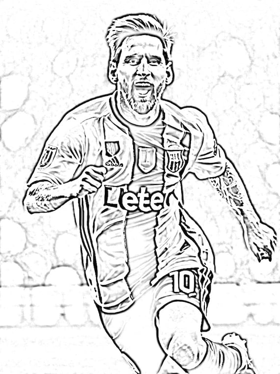 Messi printable coloring sheets adults activity book downloadable pages kids messi digital soccer pictures football fans