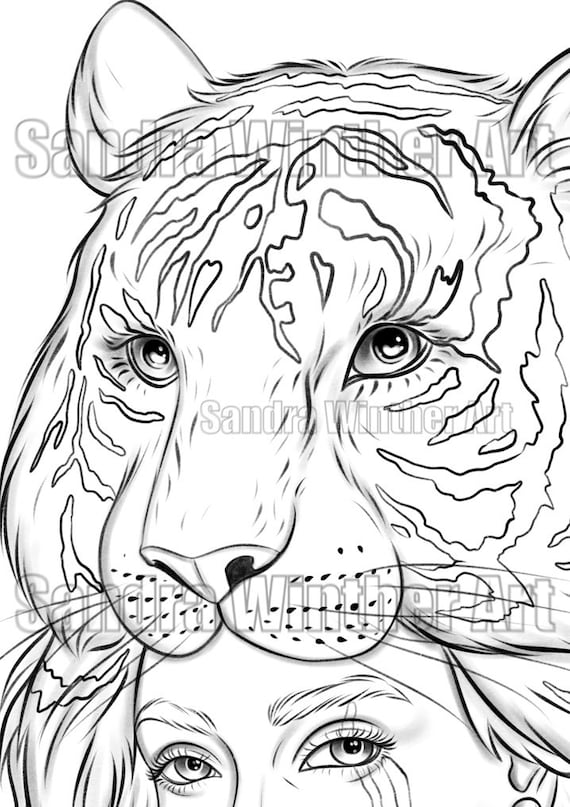 Lioness warrior instant download coloring page