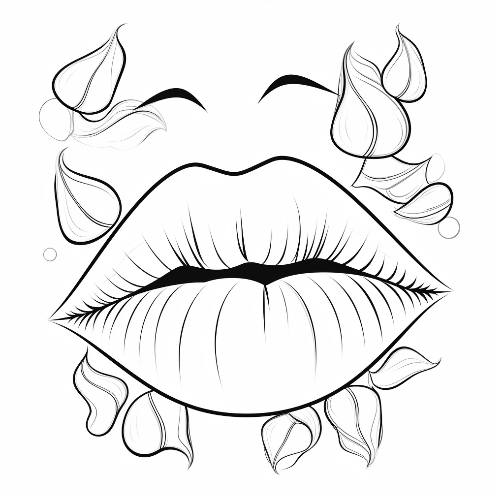 Lips coloring pages for adults