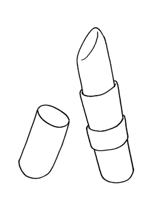 Lipstick and cap coloring page