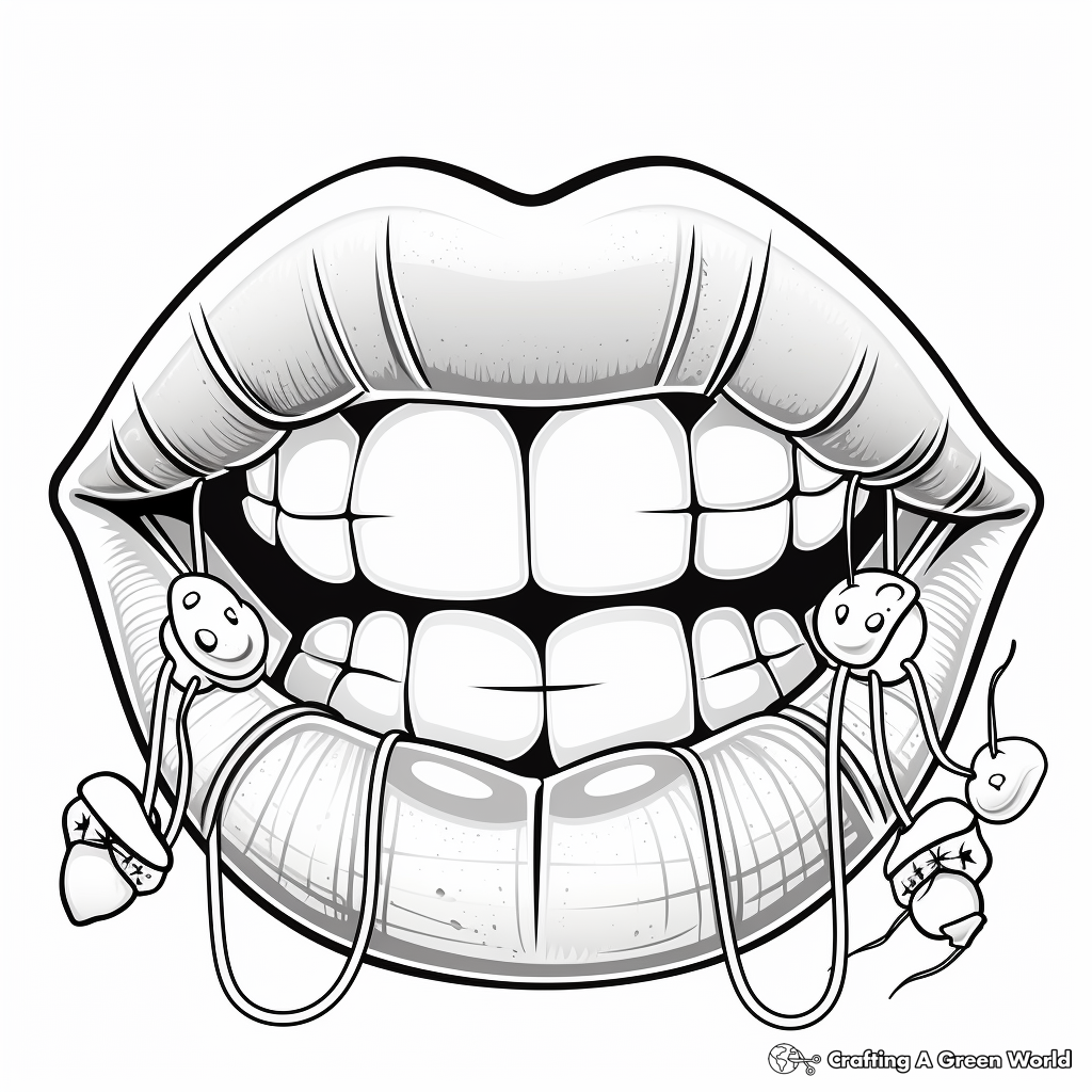 Lips coloring pages