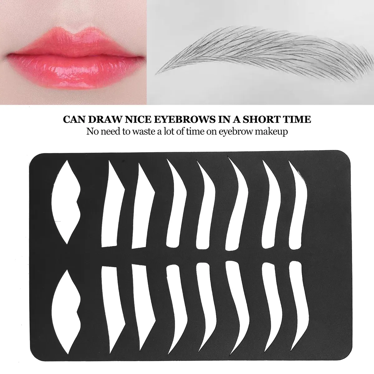 Women eyebrow lip shape stencils template eyebrow shape makeup shaper tool