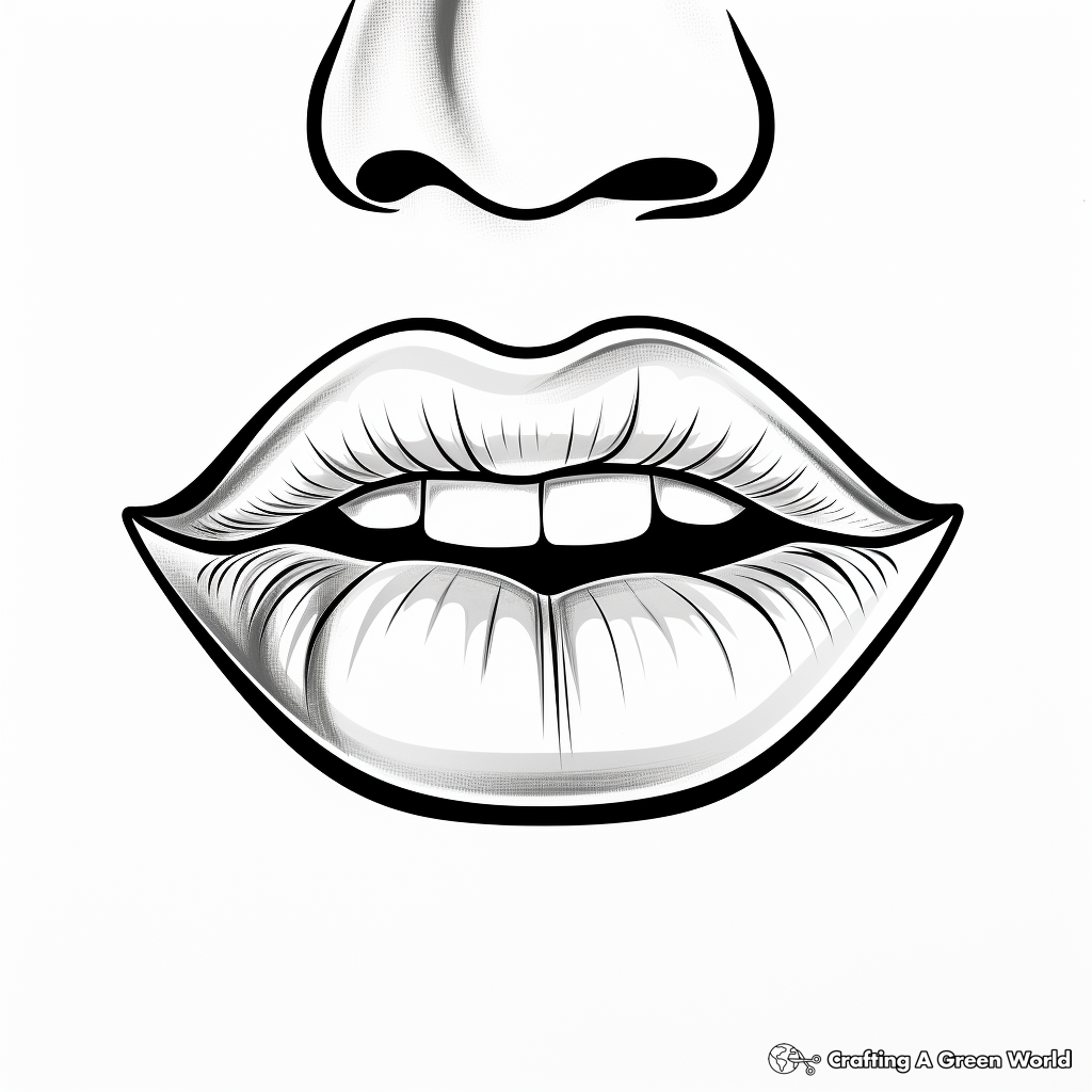 Lips coloring pages