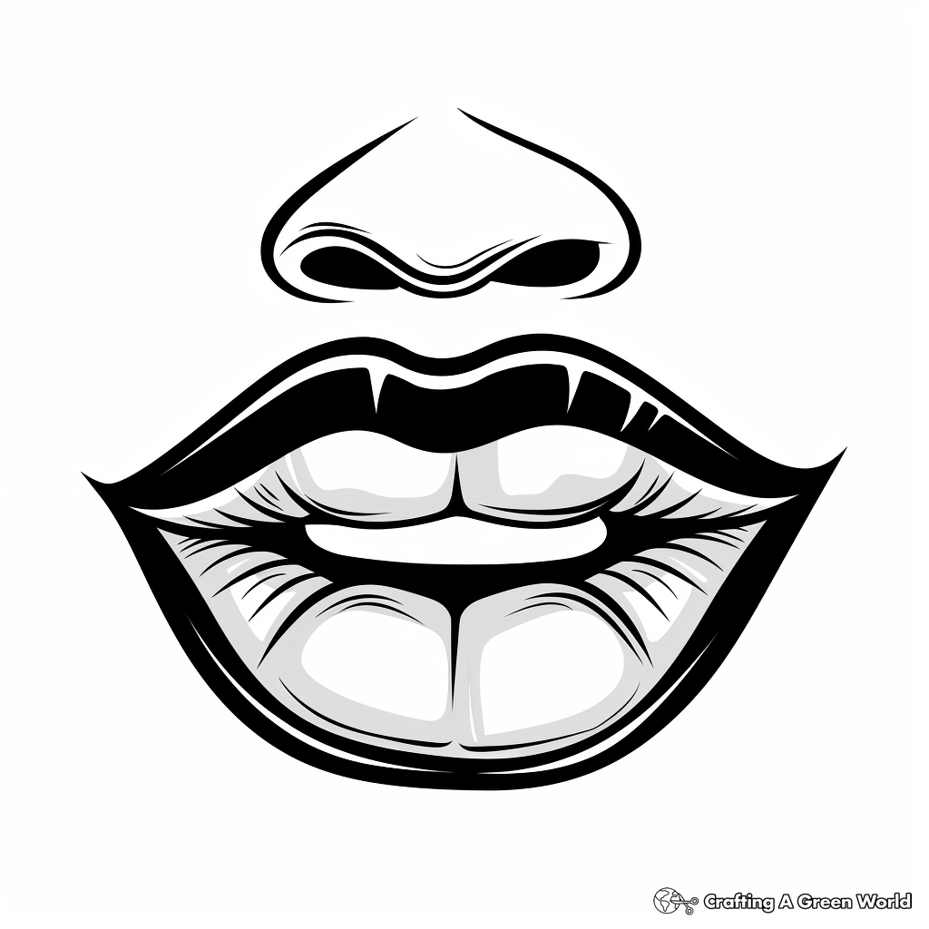 Lips coloring pages