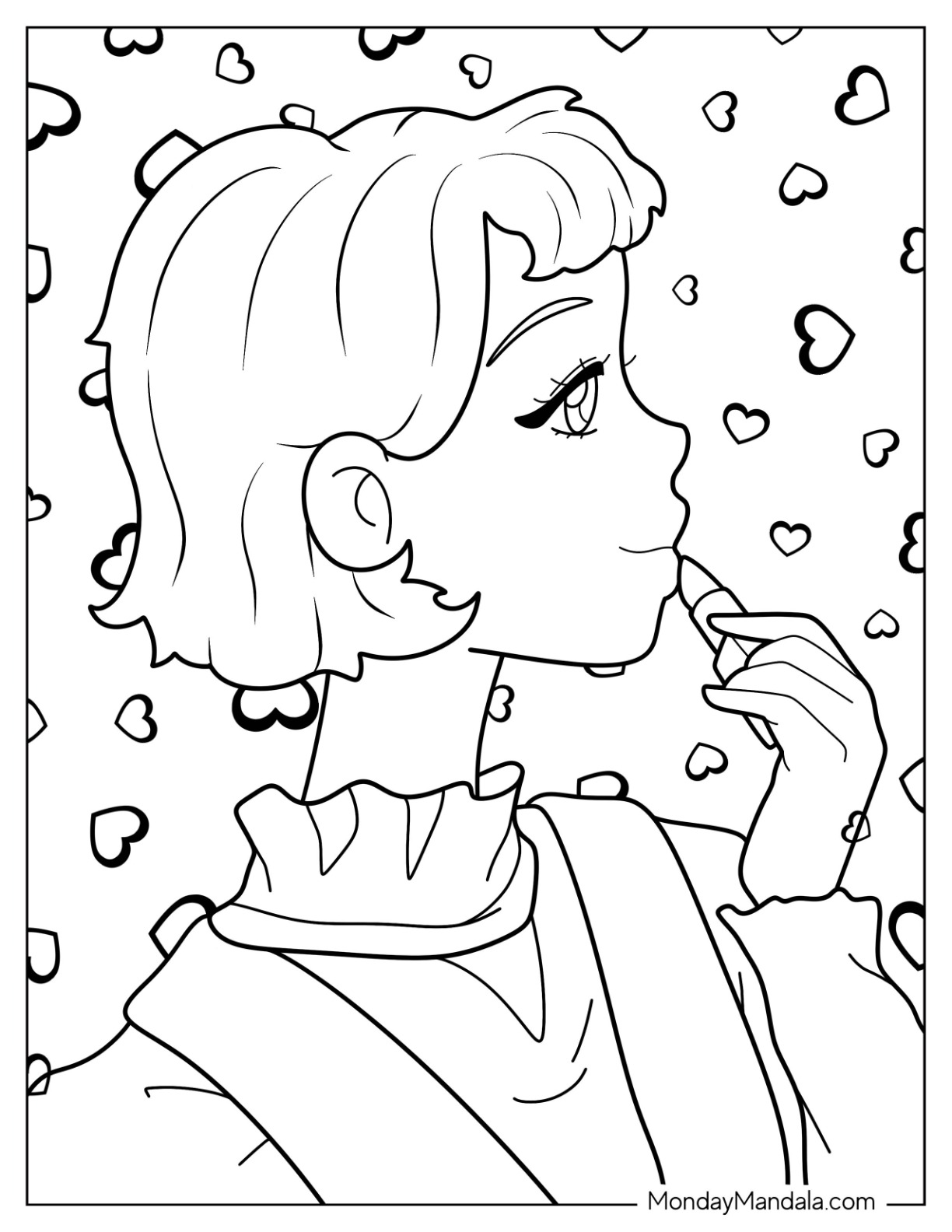 Makeup coloring pages free pdf printables