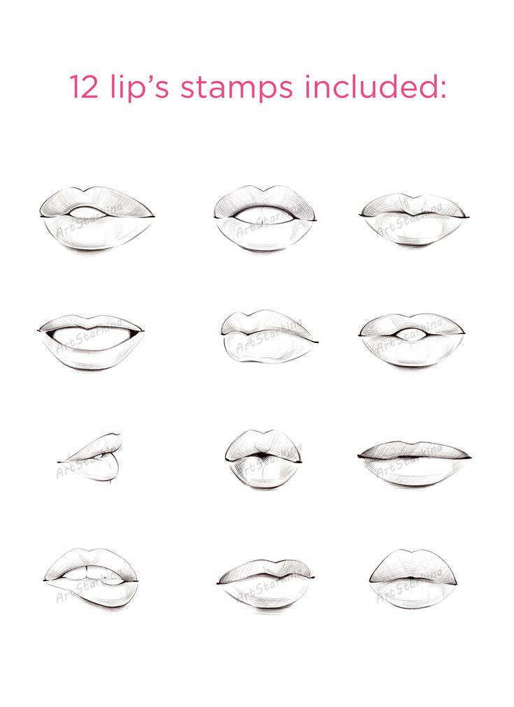 Lip stamps procreate procreate brushes procreate lips procreate stamps procreate face stamp fashion coloring page procreate palette