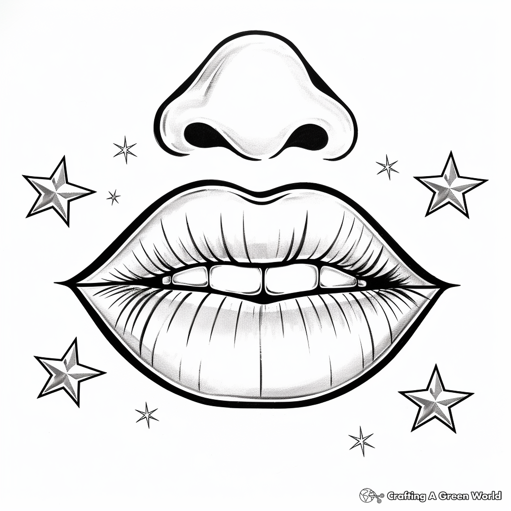 Lips coloring pages