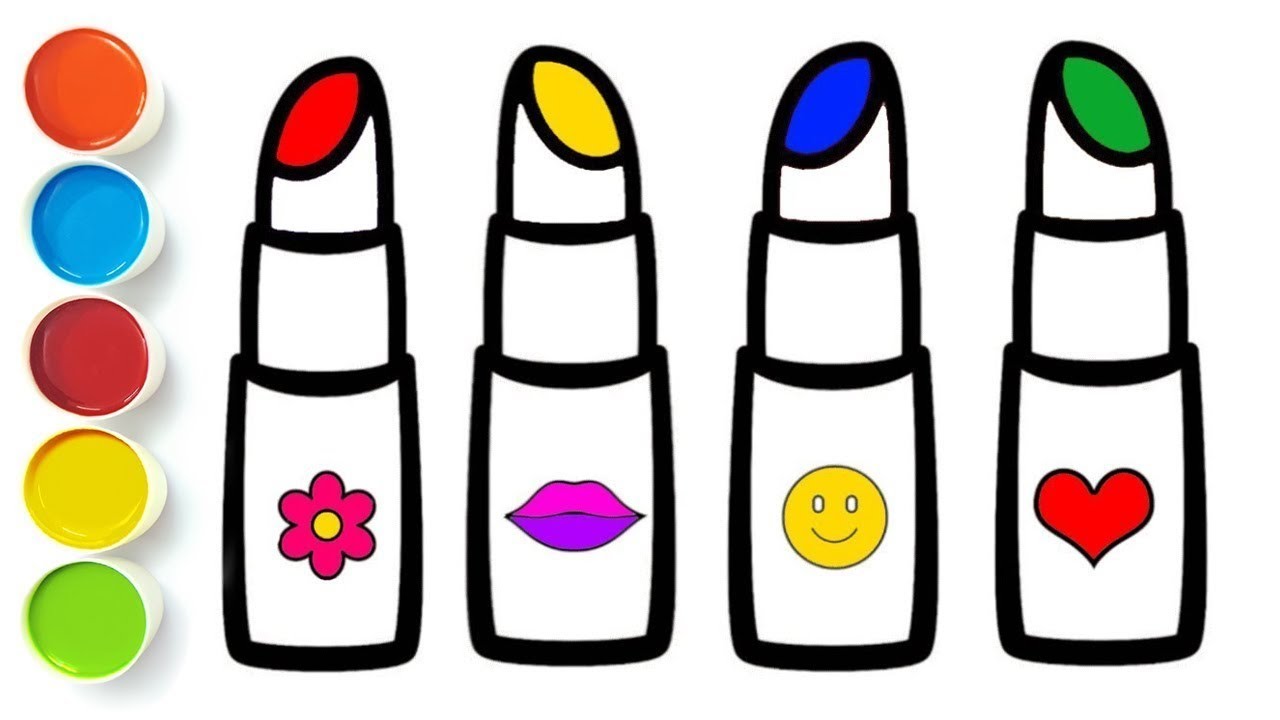 How to draw a lipstick l colourful lipstic drawing l lipstic drawing l draw a lipstic l kids drawing