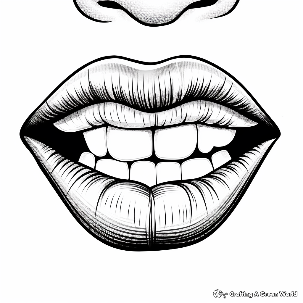 Lips coloring pages