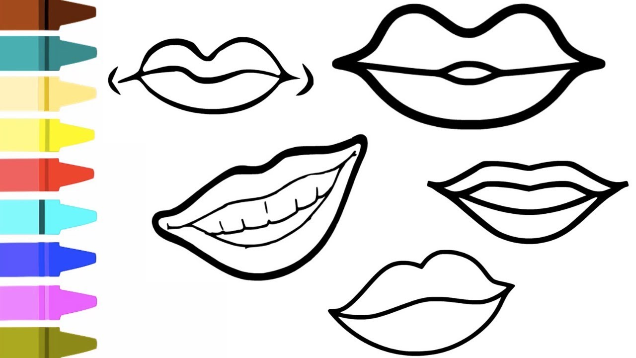 Lips coloring page