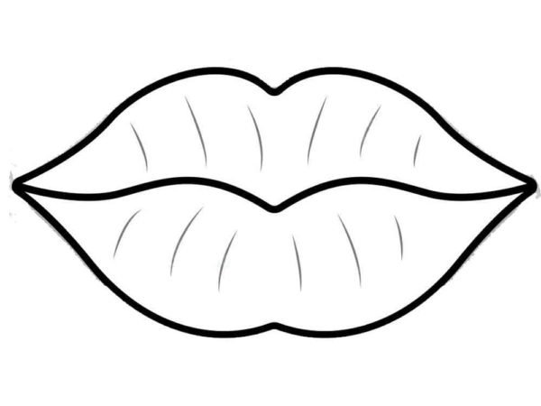 Passionate lips coloring page