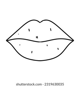 Lips hand drawn doodle style vector stock vector royalty free