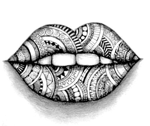 Zentangle lips coloring page drawings art drawings zentangle patterns