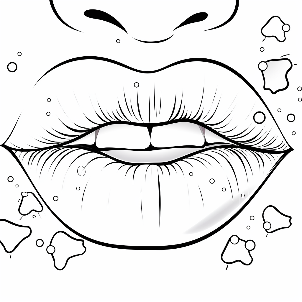 Lips coloring pages for adults