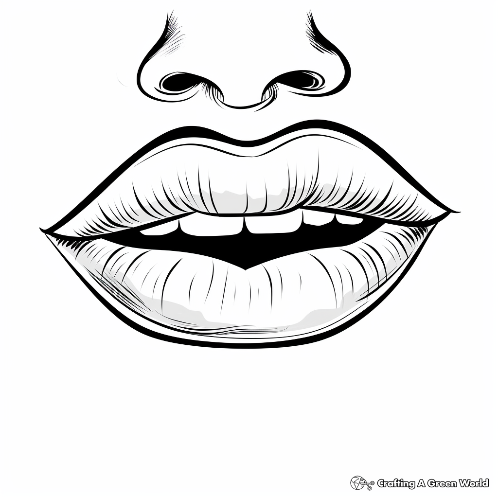 Lips coloring pages