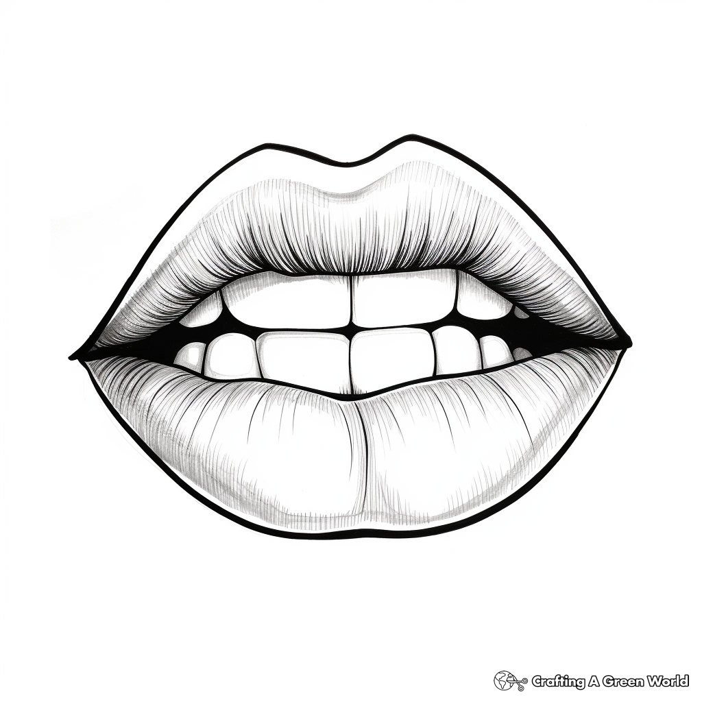 Lips coloring pages