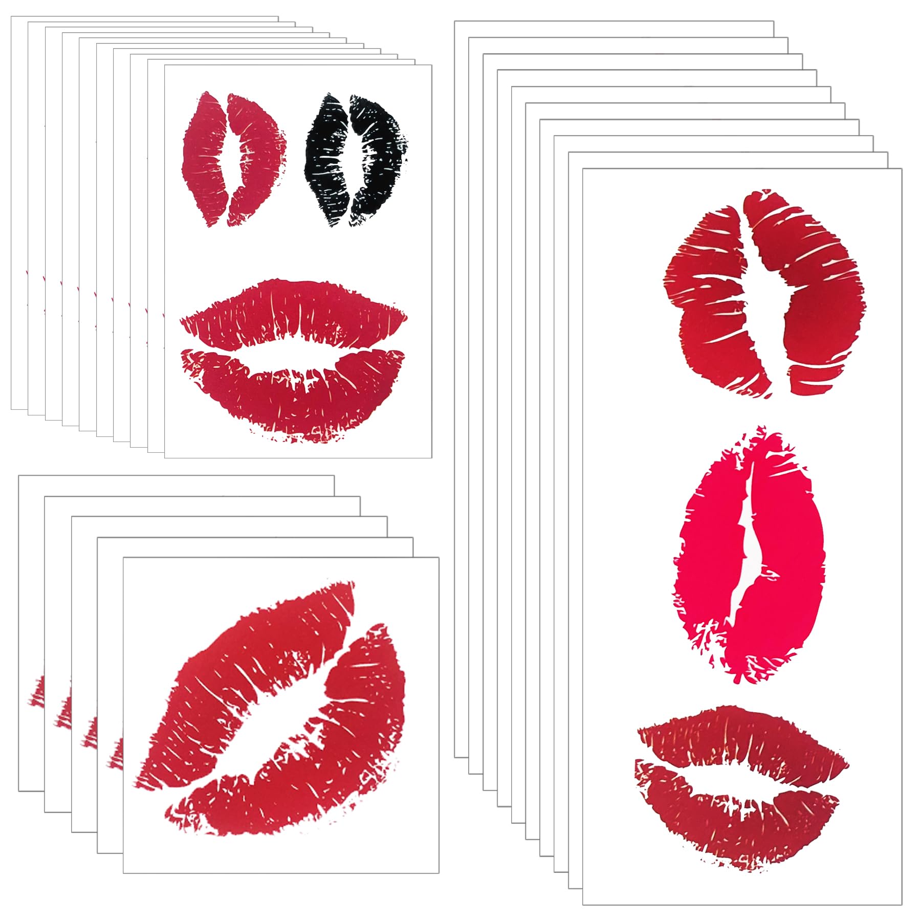 Zzxllro sheets pcs red lips temporary tattoo stickers self