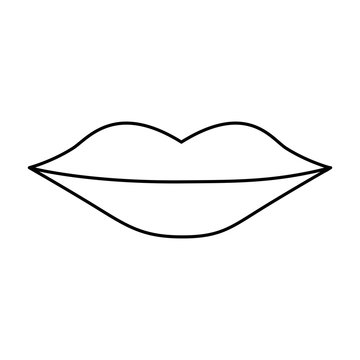 Lips female drawing icon vector illustration design vector