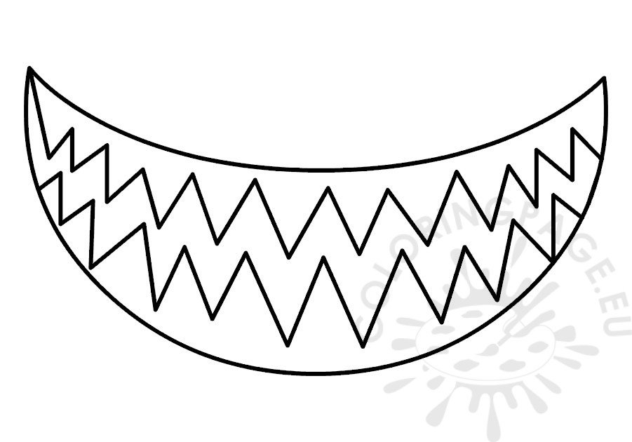 Shark mouth template coloring page