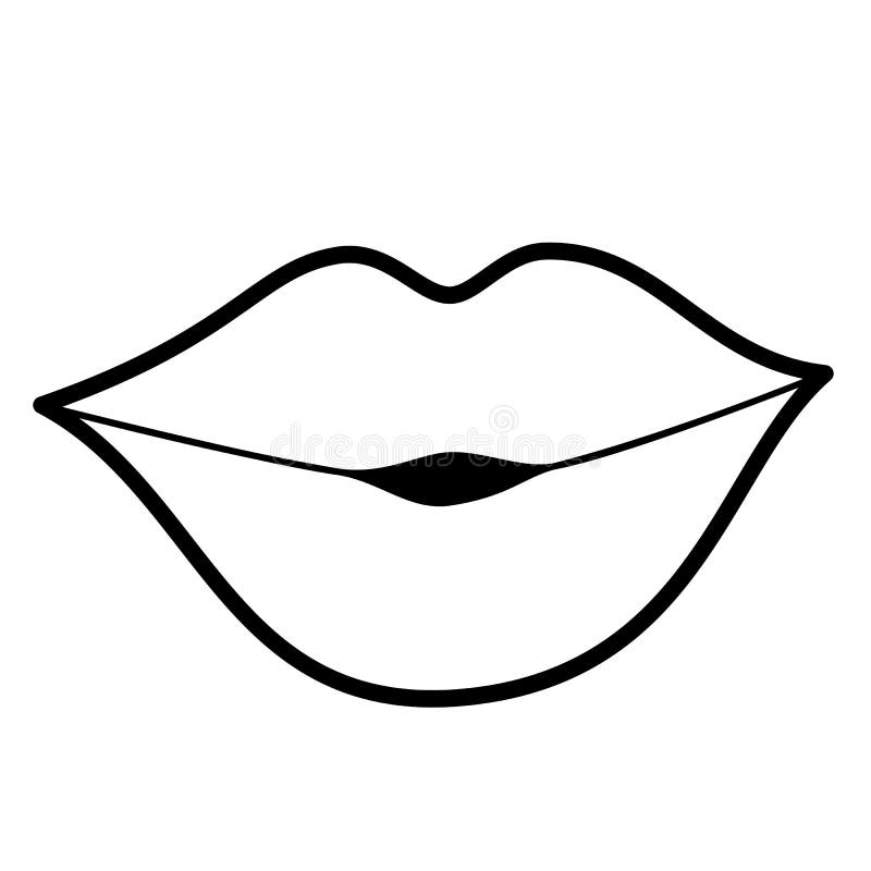 Lips kiss icon line art white background social media icon business concept sign symbol web element tattoo template stock vector