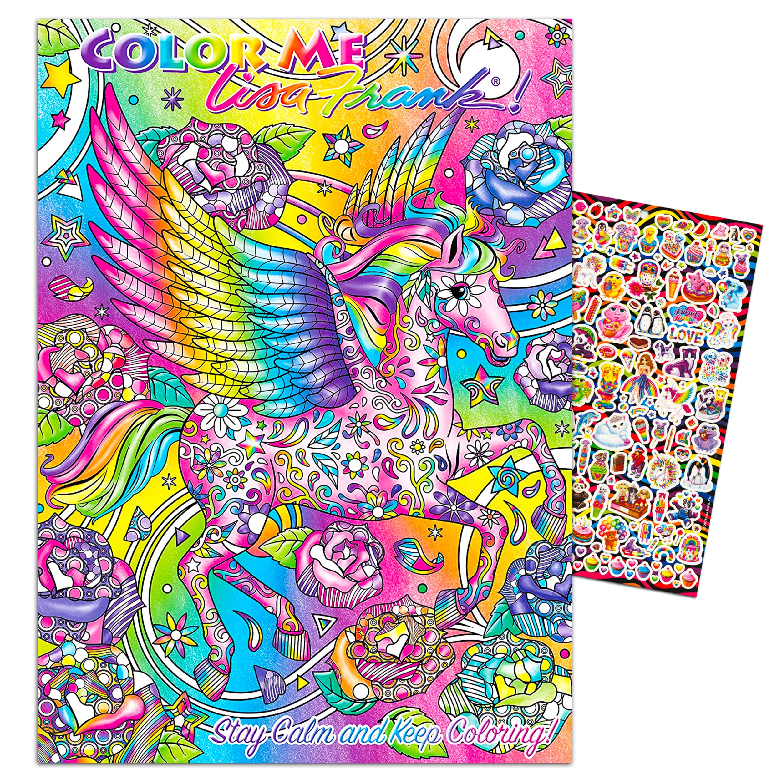 Lisa frank coloring book for adults relaxation set advanced lisa frank adult coloring book with bonus stickers lisa frank bundle toys games