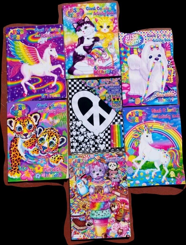 Lisa frank coloring activity books velvet art lot