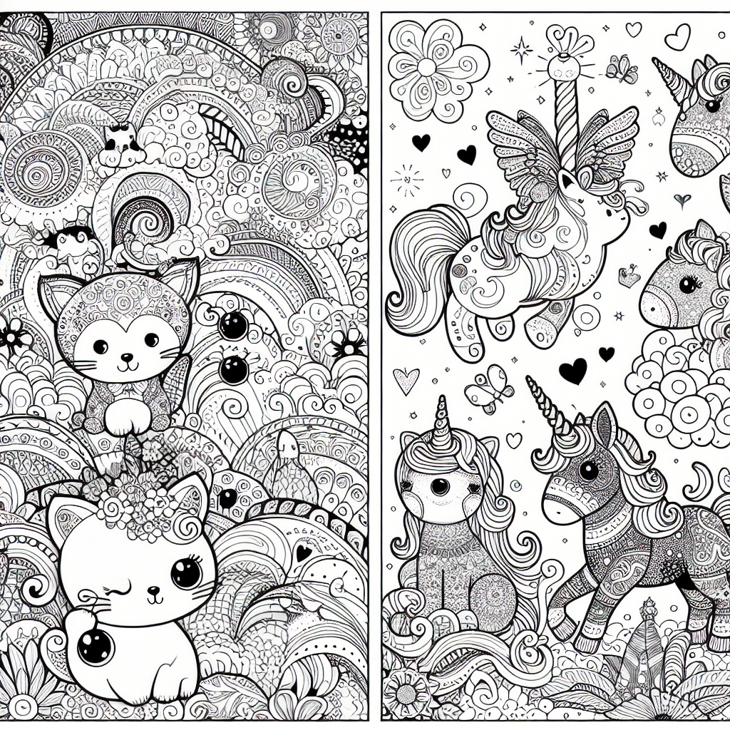 Lisa frank coloring pages â custom paint by numbers