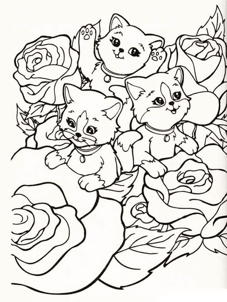 Lisa frank kittens coloring page