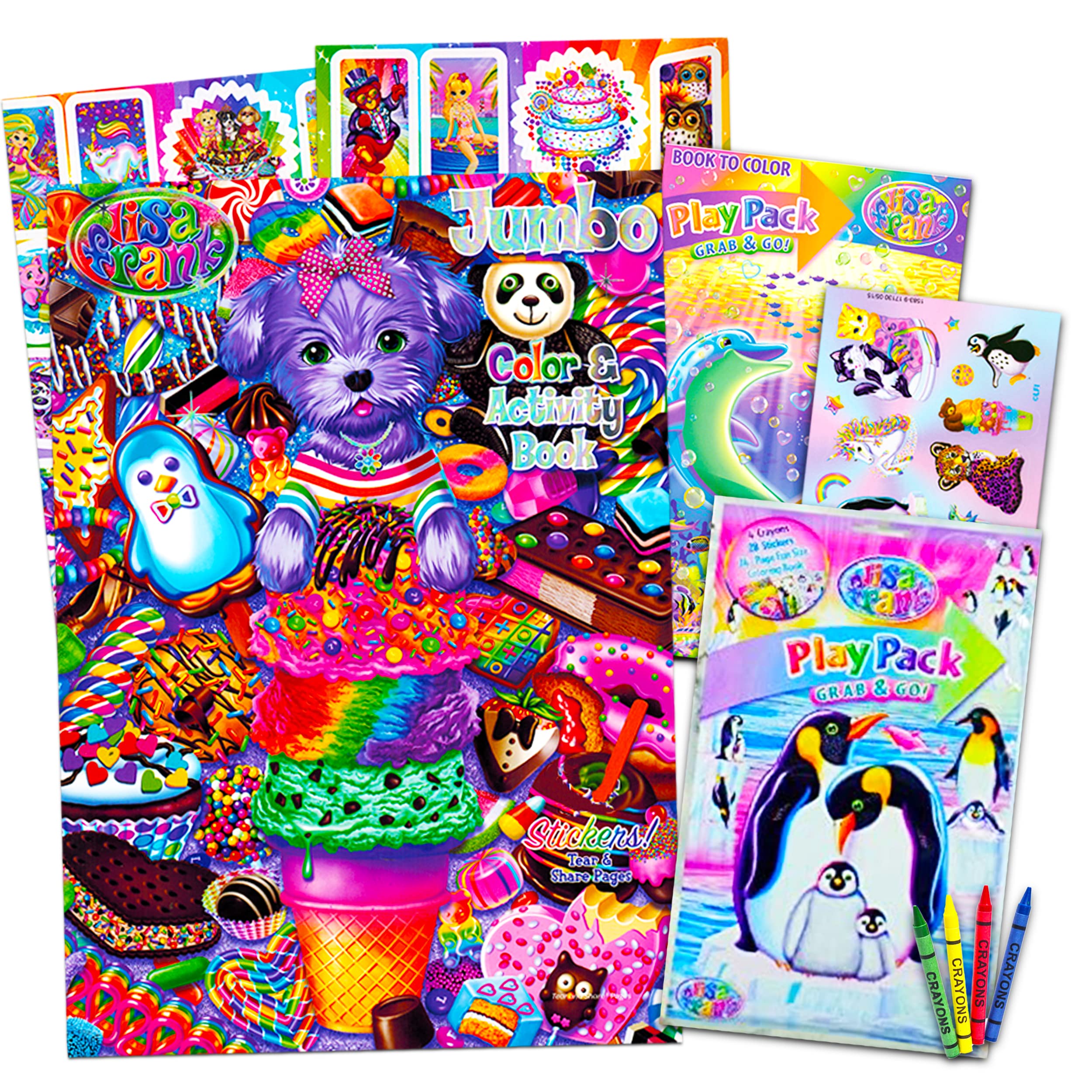 Lisa frank stickers and coloring book super set bundle includes books