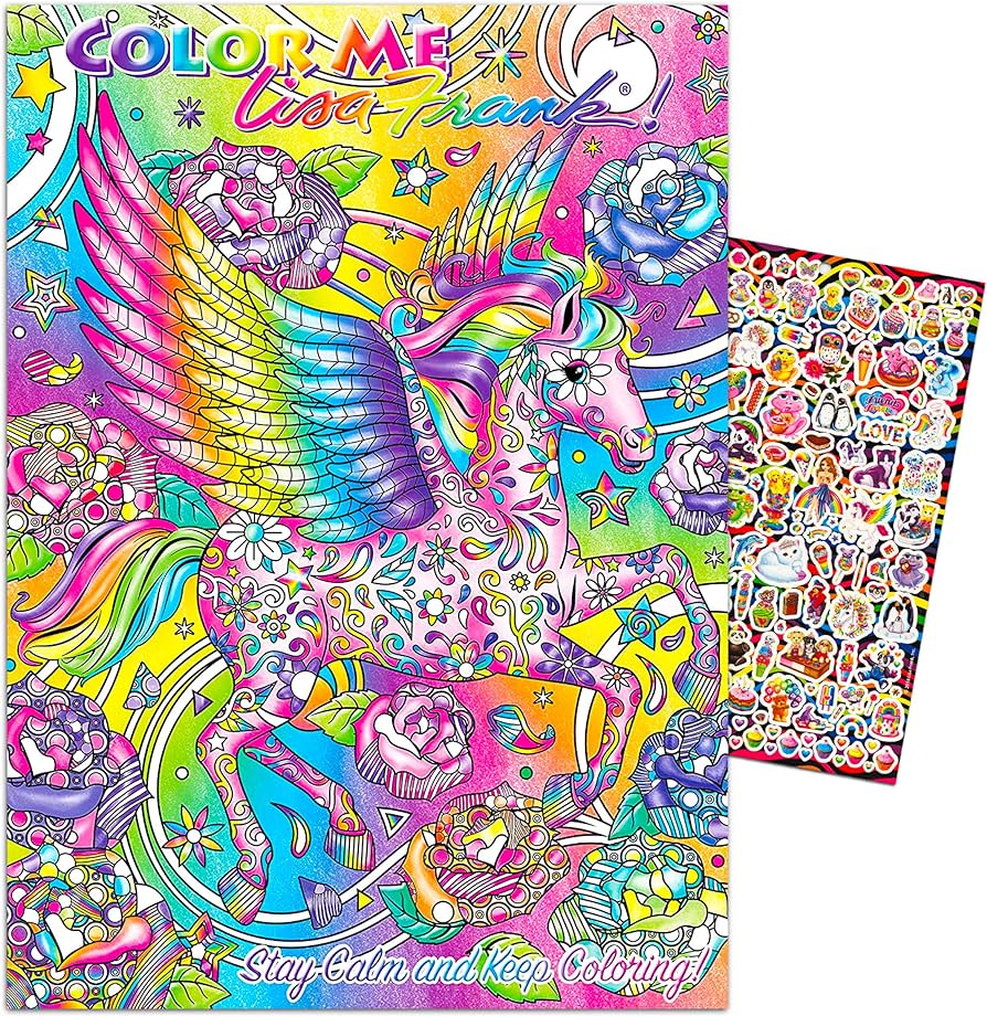 Lisa frank coloring book for adults relaxation set advanced lisa frank adult coloring book with bonus stickers lisa frank bundle toys games