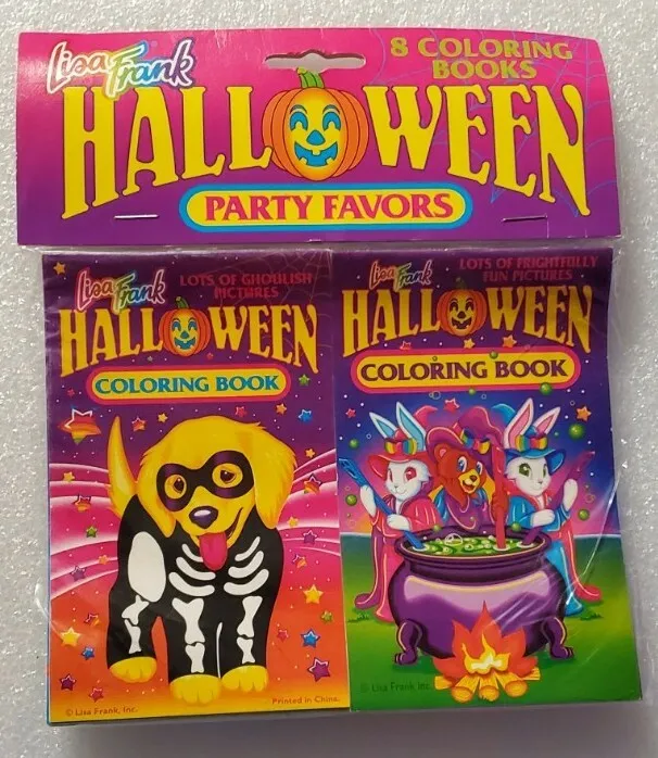 Vintage lisa frank halloween coloring book party favor pack new misp pack