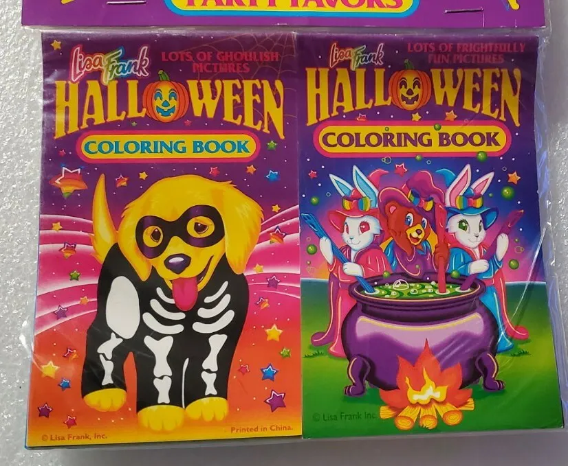 Vintage lisa frank halloween coloring book party favor pack new misp pack