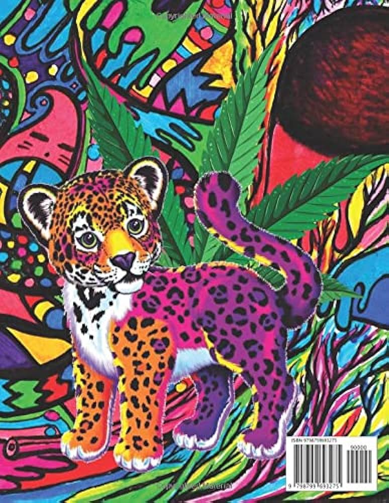 Lisa frank stoner coloring book psychedelic coloring books for adults lisa frank coloring book for stress relief and relaxation julia dusica books