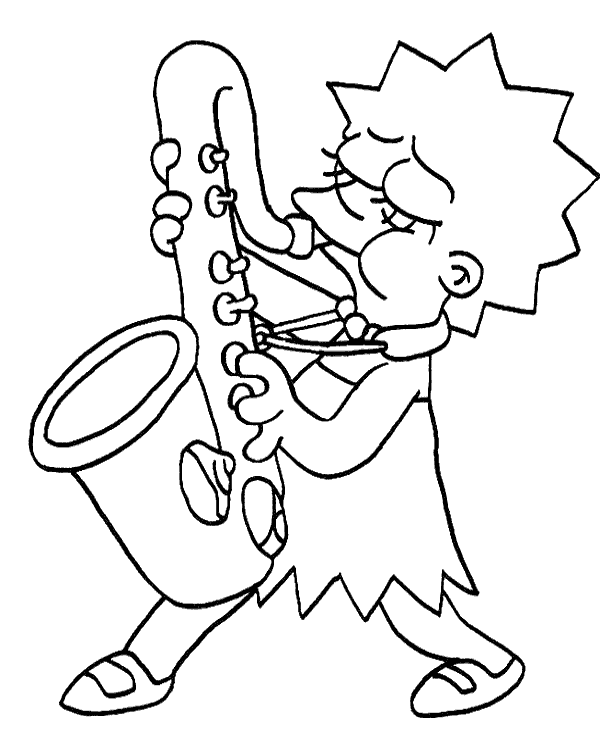 Printable lisa simpson coloring page for free