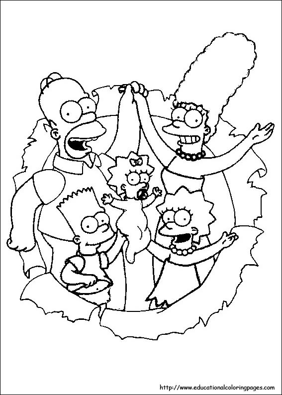 The simpsons coloring pages free for kids