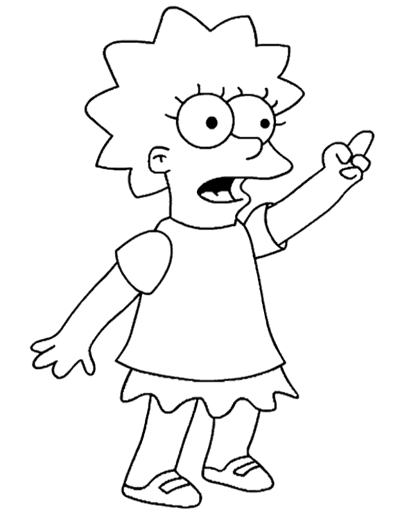 Big lisa simpson coloring page sheet