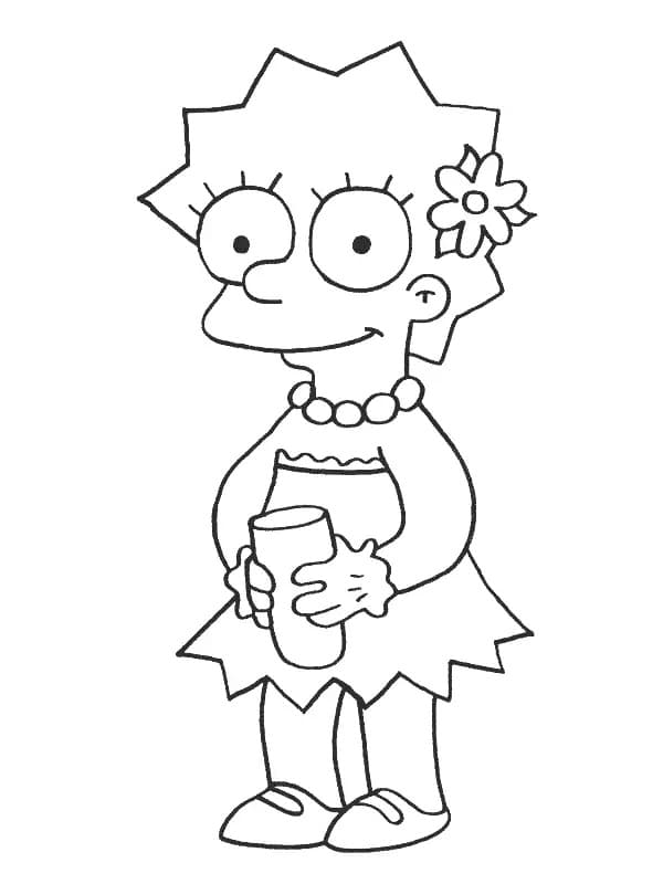 Cute lisa simpson coloring page