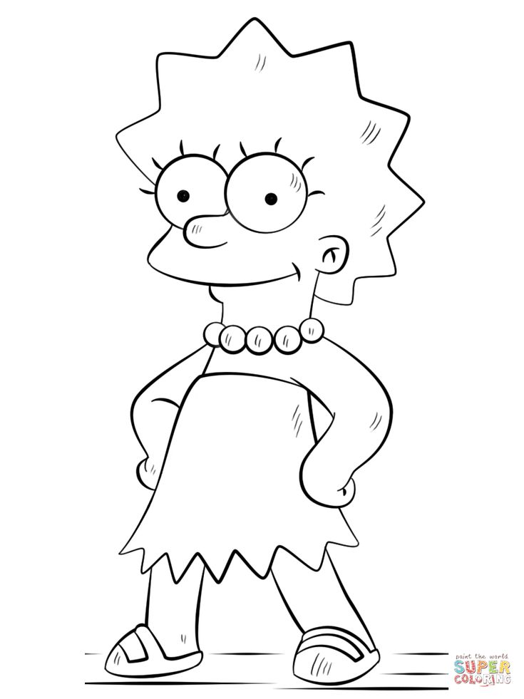 Lisa simpson coloring page free printable coloring pages coloring pages coloring book pages coloring books