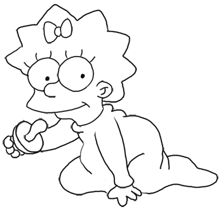 How to draw maggie simpson from the simpsons step by step drawing lesson