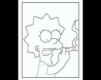 S cartoons adult coloring pages the simpsons trippy