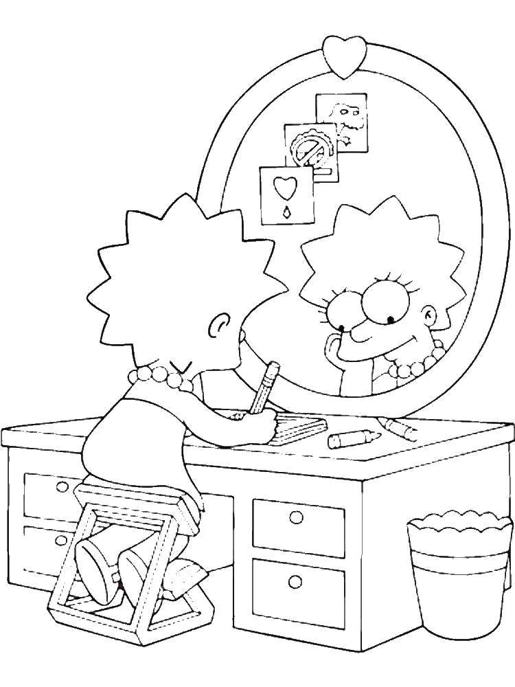 Online coloring pages coloring lisa simpson coloring