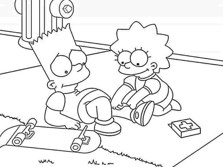 Simpsons coloring pages and book uniquecoloringpages coloring pages simpsons tattoo bart and lisa simpson