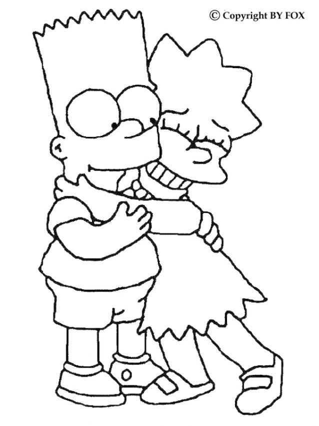 Bart and lisa coloring page more the simpsons coloring sheets on hellokids dibujos sencillos dibujos sencillos disney lindos dibujos tumblr