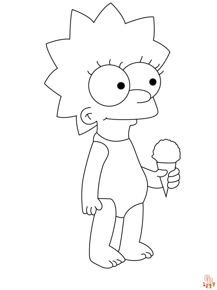 Printable the simpsons coloring pages free for kids and adults