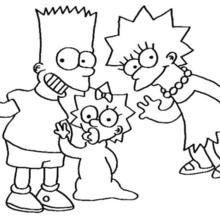 Lisa maggie and bart simpsons coloring pages