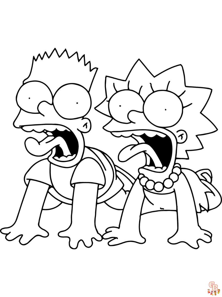Printable the simpsons coloring pages free for kids and adults